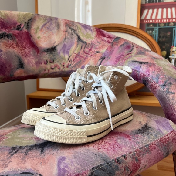 Converse Shoes - Converse High Top Sneakers in Beige and White